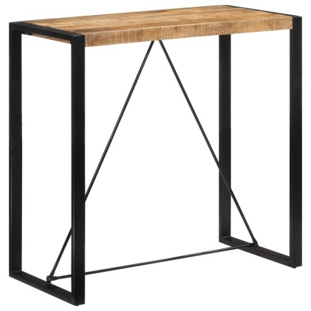 Table de bar 110x55x110 cm bois de manguier massif brut 