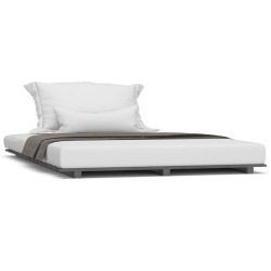 Cadre de lit sans matelas gris 120x200 cm bois de pin massif 