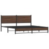 Cadre de lit en métal sans matelas chêne marron 183x213 cm 