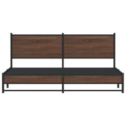 Cadre de lit en métal sans matelas chêne marron 183x213 cm 