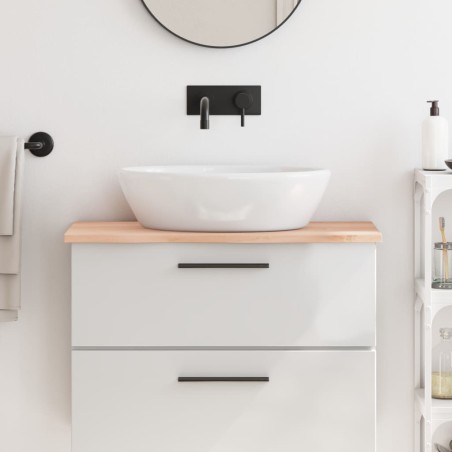 Comptoir de salle de bain 80x40x2 cm bois massif non traité 