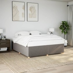 Cadre de lit sans matelas taupe 200x200 cm tissu 