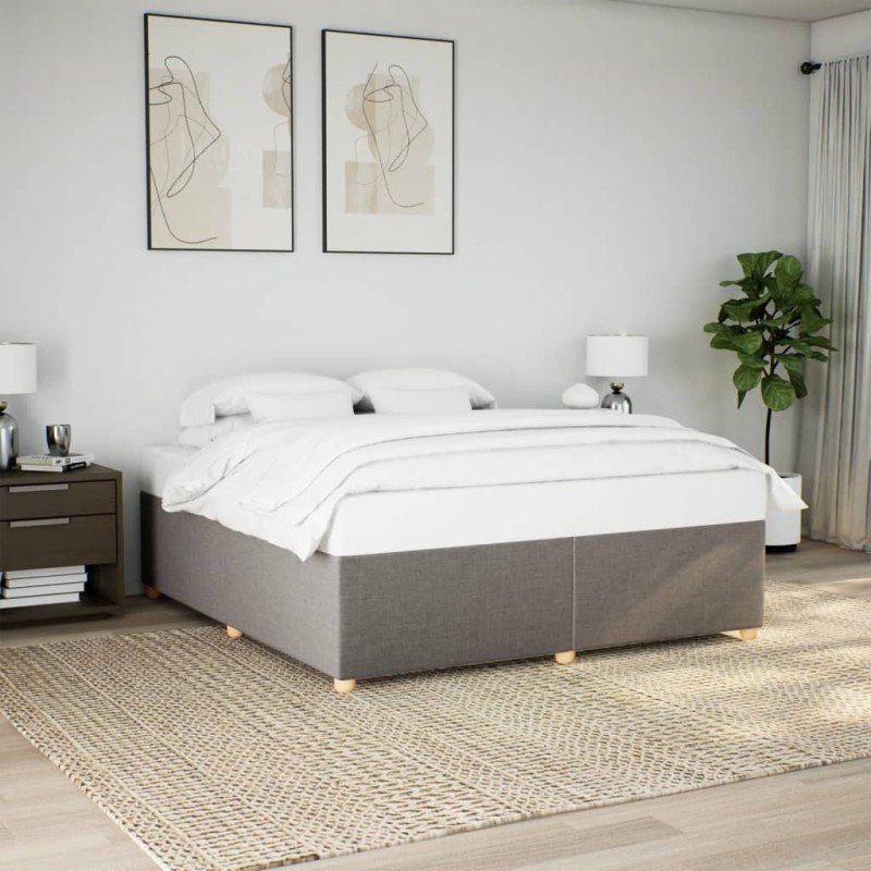 Cadre de lit sans matelas taupe 200x200 cm tissu 
