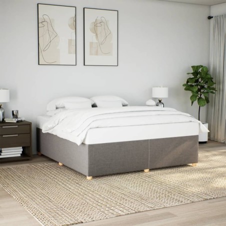 Cadre de lit sans matelas taupe 200x200 cm tissu 