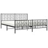 Cadre de lit métal sans matelas avec pied de lit noir 180x200cm 