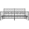 Cadre de lit métal sans matelas avec pied de lit noir 180x200cm 