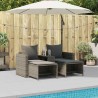 Salon de jardin 5 pcs avec coussins empilable gris polyrotin 