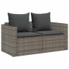Salon de jardin 5 pcs avec coussins empilable gris polyrotin 