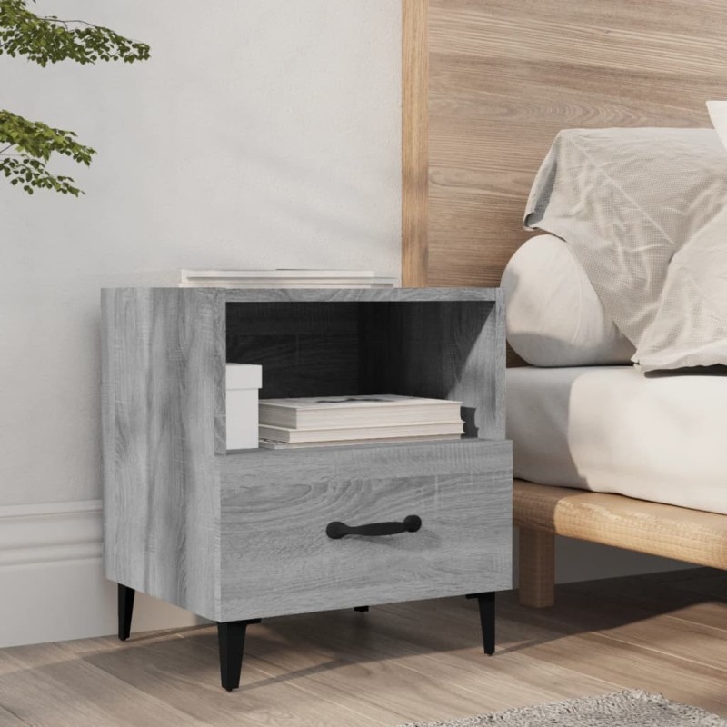 Table de chevet Sonoma gris Bois d'ingénierie Table de chevet Sonoma gris Bois d'ingénierie