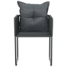 Chaises d'extérieur lot de 4 avec oreillers Résine tressée Noir 