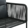 Chaises d'extérieur lot de 4 avec oreillers Résine tressée Noir 