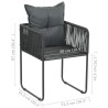Chaises d'extérieur lot de 4 avec oreillers Résine tressée Noir 
