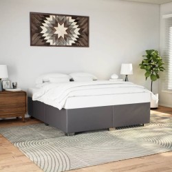 Cadre de lit sans matelas gris 200x200 cm similicuir 