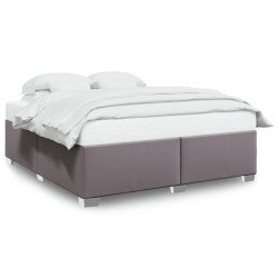 Cadre de lit sans matelas gris 200x200 cm similicuir 
