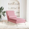 Chaise longue de massage avec traversin rose velours 
