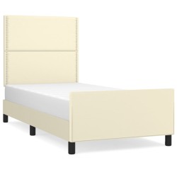 Cadre de lit sans matelas crème 80x200 cm similicuir 