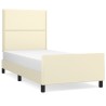 Cadre de lit sans matelas crème 80x200 cm similicuir 
