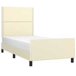 Cadre de lit sans matelas crème 80x200 cm similicuir 