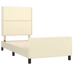 Cadre de lit sans matelas crème 80x200 cm similicuir 