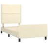 Cadre de lit sans matelas crème 80x200 cm similicuir 