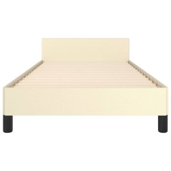 Cadre de lit sans matelas crème 80x200 cm similicuir 