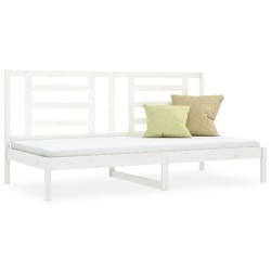 Lit de jour sans matelas blanc 80x200 cm bois de pin massif 