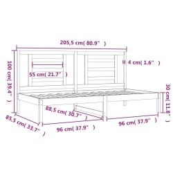Lit de jour sans matelas blanc 80x200 cm bois de pin massif 
