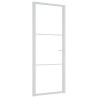 Porte intérieure 83x201,5 cm Blanc Verre ESG et aluminium 