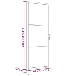 Porte intérieure 83x201,5 cm Blanc Verre ESG et aluminium 