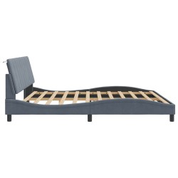 Cadre de lit sans matelas gris foncé 200x200 cm velours 