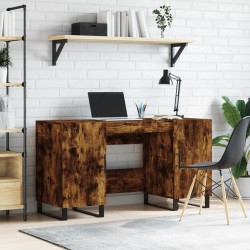 Bureau chêne fumé 140x50x75 cm bois d'ingénierie 