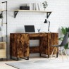 Bureau chêne fumé 140x50x75 cm bois d'ingénierie 