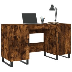 Bureau chêne fumé 140x50x75 cm bois d'ingénierie 