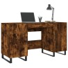 Bureau chêne fumé 140x50x75 cm bois d'ingénierie 