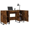 Bureau chêne fumé 140x50x75 cm bois d'ingénierie 