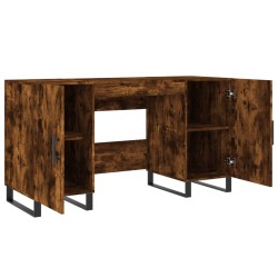 Bureau chêne fumé 140x50x75 cm bois d'ingénierie 