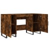 Bureau chêne fumé 140x50x75 cm bois d'ingénierie 