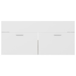 Armoire d'évier Blanc et chêne sonoma Bois d’ingénierie 