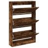 Armoire à chaussures chêne fumé 80x21x125,5 cm bois ingénierie 