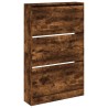 Armoire à chaussures chêne fumé 80x21x125,5 cm bois ingénierie 