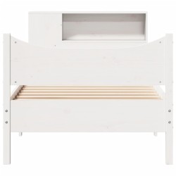 Cadre de lit sans matelas blanc 100x200 cm bois de pin massif 