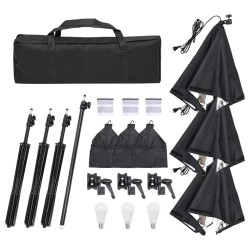 Kit de studio photo avec éclairage et toile de fond 