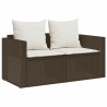 Salon de jardin 5 pcs avec coussins empilable marron polyrotin 