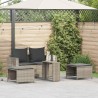 Salon de jardin 5 pcs coussins empilable gris clair polyrotin 
