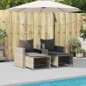 Salon de jardin 5 pcs coussins empilable gris clair polyrotin 