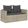 Salon de jardin 5 pcs coussins empilable gris clair polyrotin 