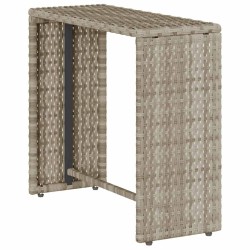 Salon de jardin 5 pcs coussins empilable gris clair polyrotin 