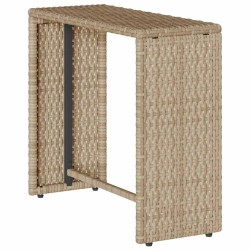 Salon de jardin 5 pcs avec coussins empilable beige polyrotin 