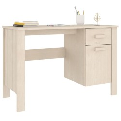 Bureau HAMAR Marron miel 113x50x75 cm Bois massif de pin 
