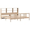 Lit bibliothèque sans matelas 200x200 cm bois massif de pin 